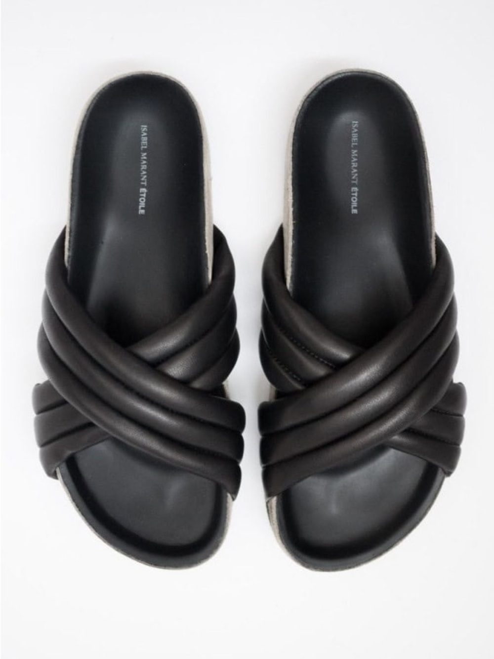 Isabel Marant Etoile Holden Sandals Crossover Strap Black Leather 39